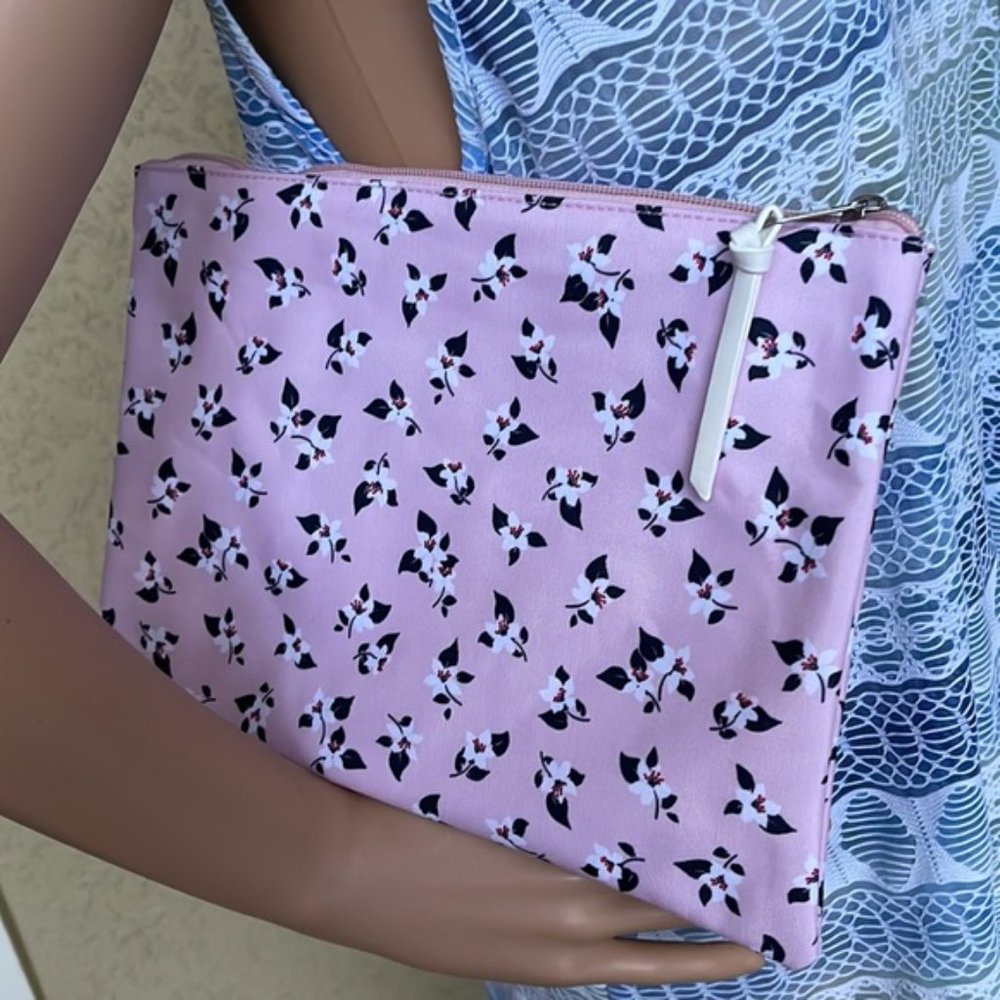 Kate Spade Large Canvas Floral Print Zip Pouch - Picture 10 of 14